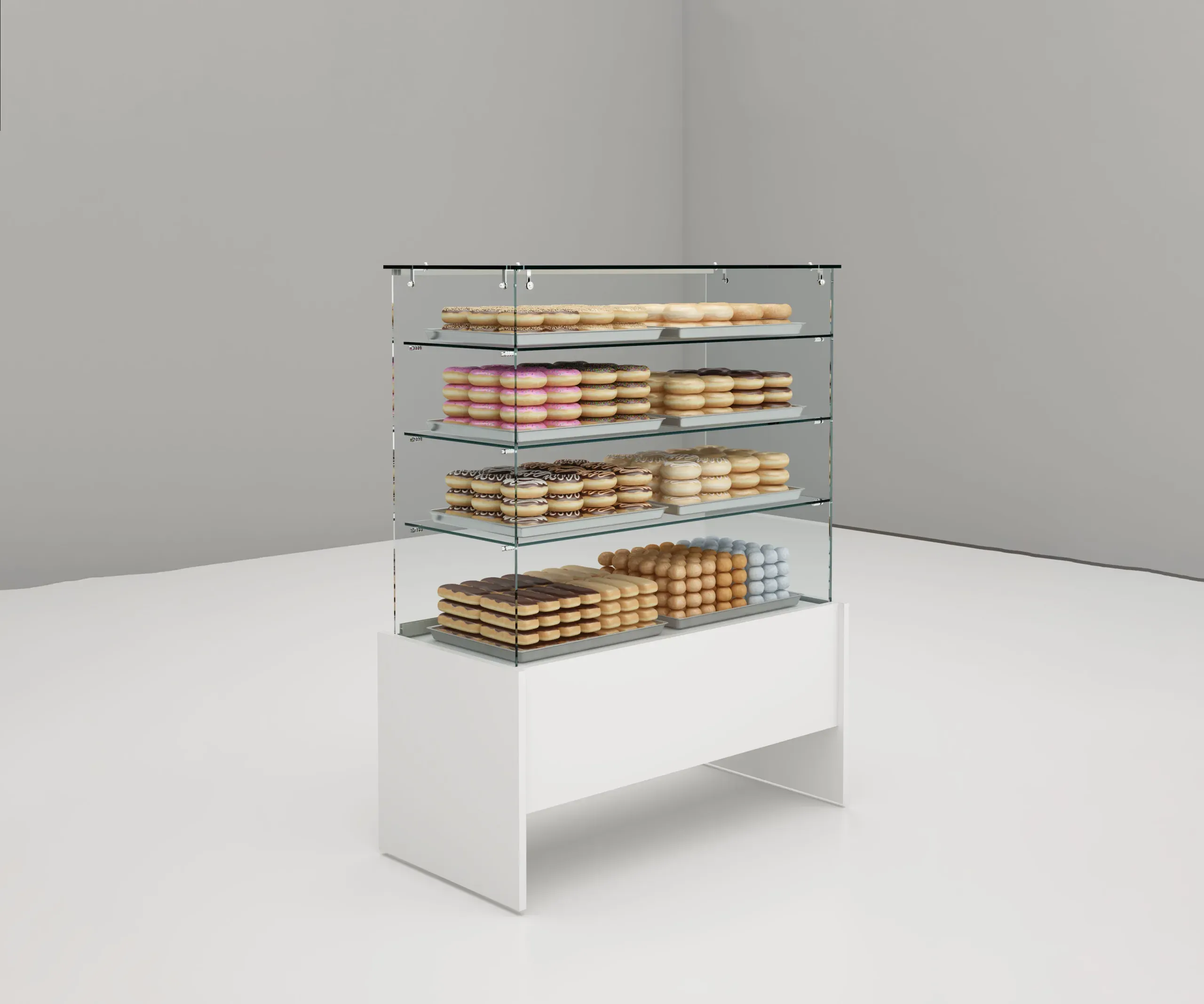 Vitrina mostrador cristal y base 131cm de alto.