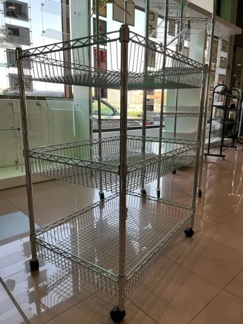 Estantería tubo bambú con cestas rectas 91x60cm con ruedas