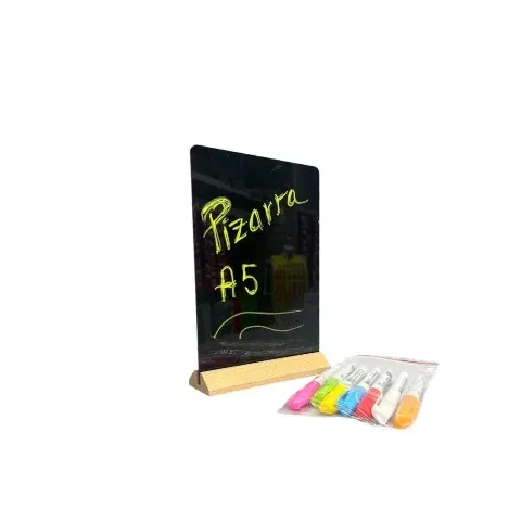 Cartel para rotular con soporte y rotuladores A5