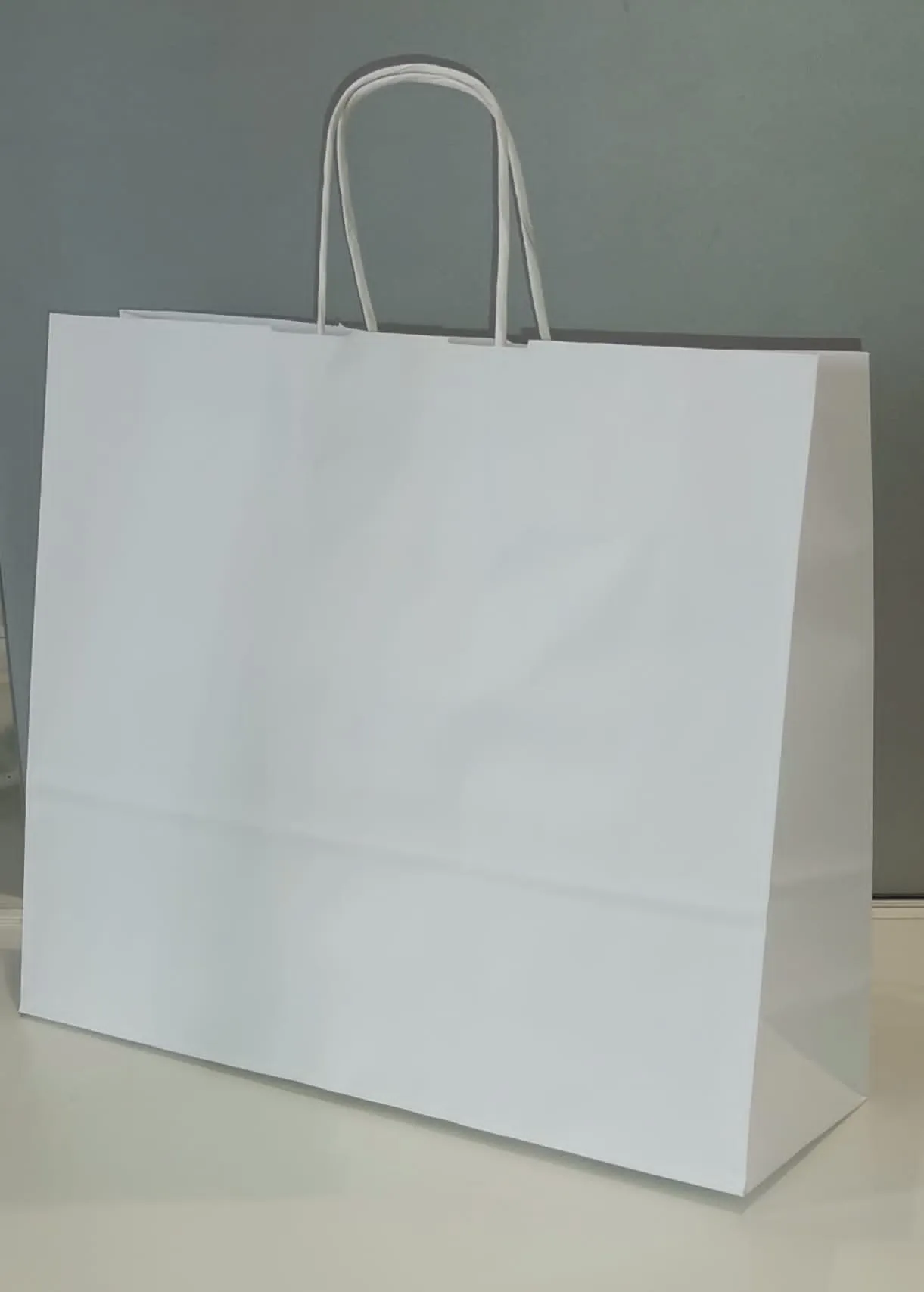 Bolsa asa retorcida apaisada celulosa 32+09×26.5-100gr. (En caja de 300uds)