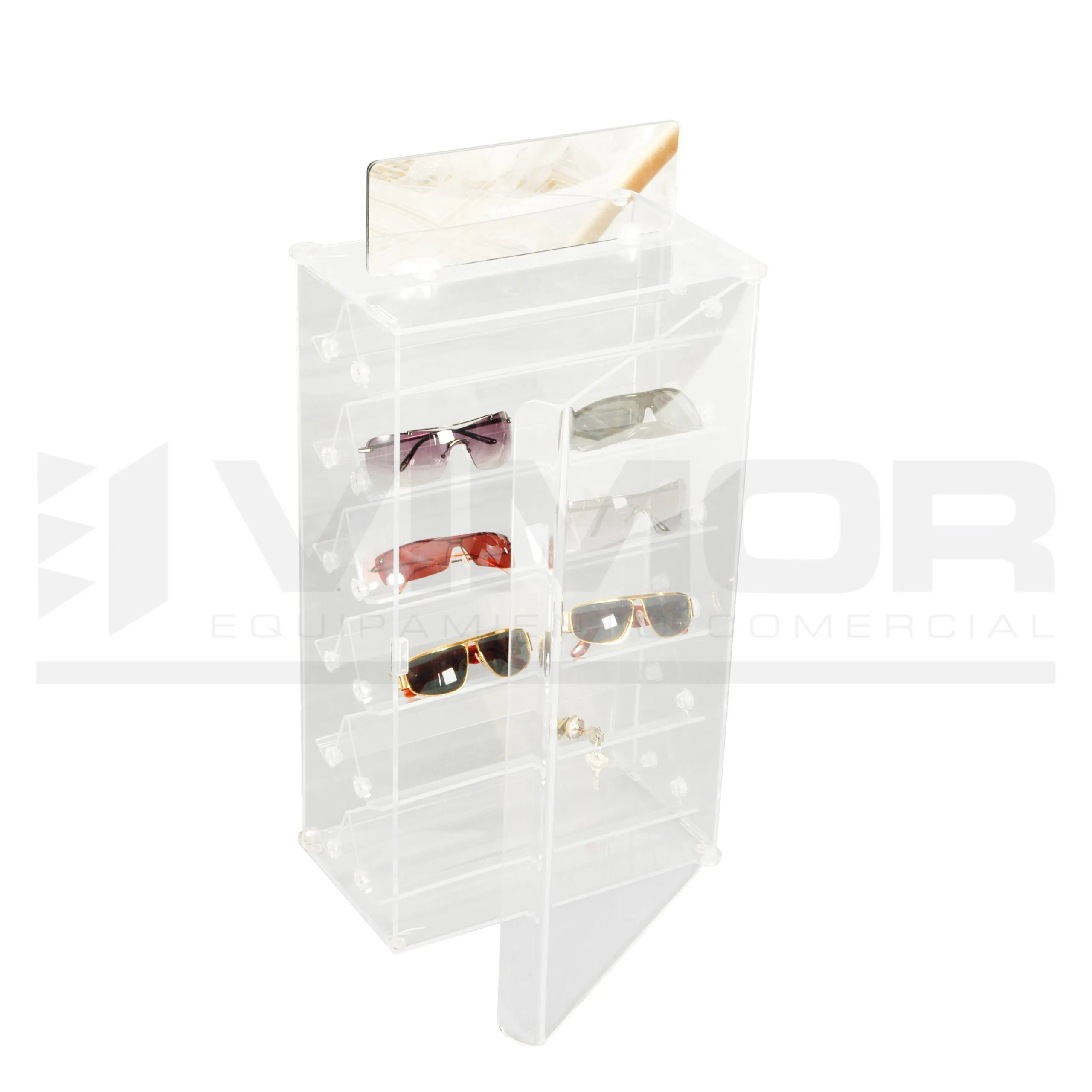 Vitrina 2 caras giratoria con espejo superior - Imagen 2