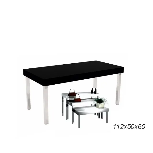 Mesa góndola cromo y encimera regruesada