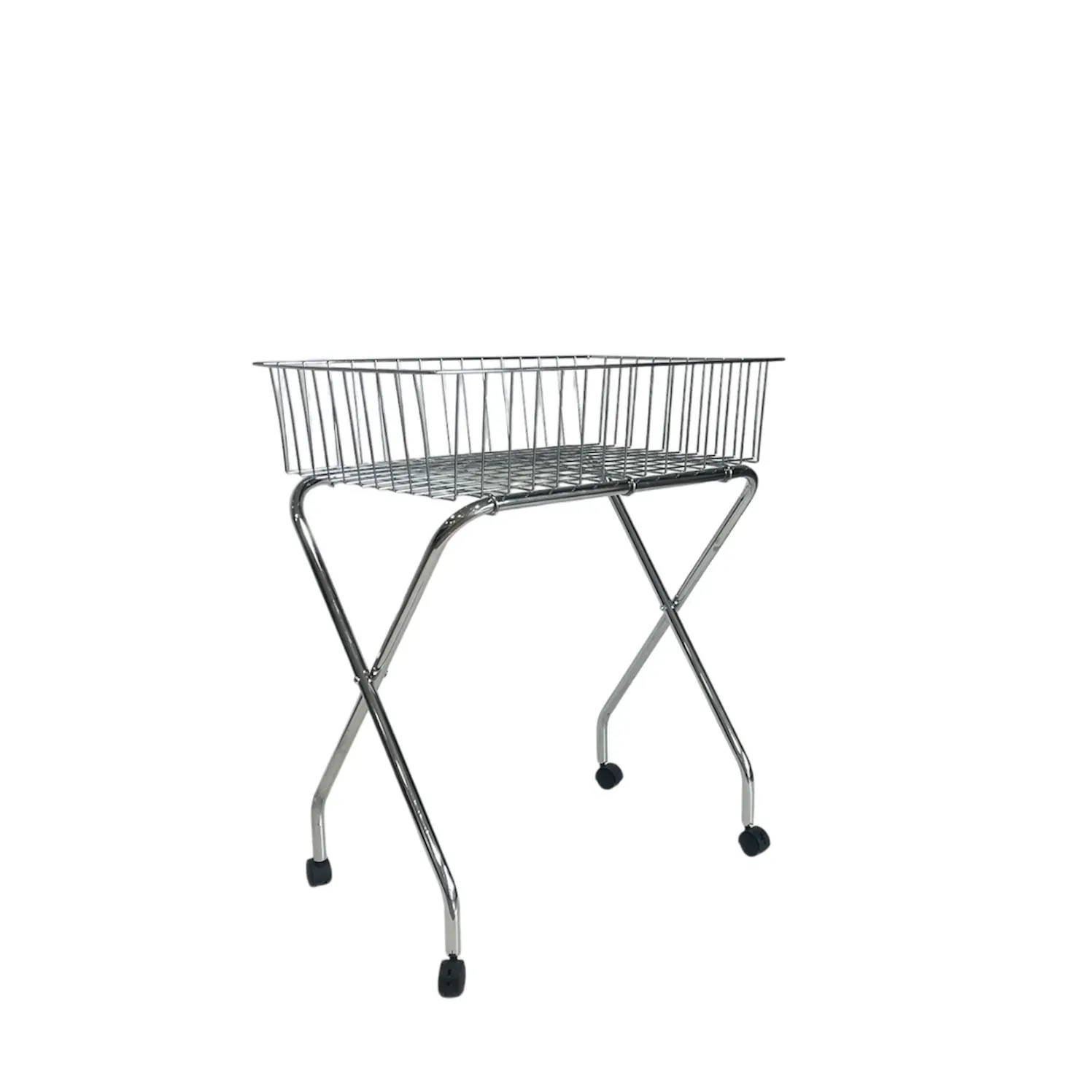 Cesta mesa ofertas plegable, rueda 50mm