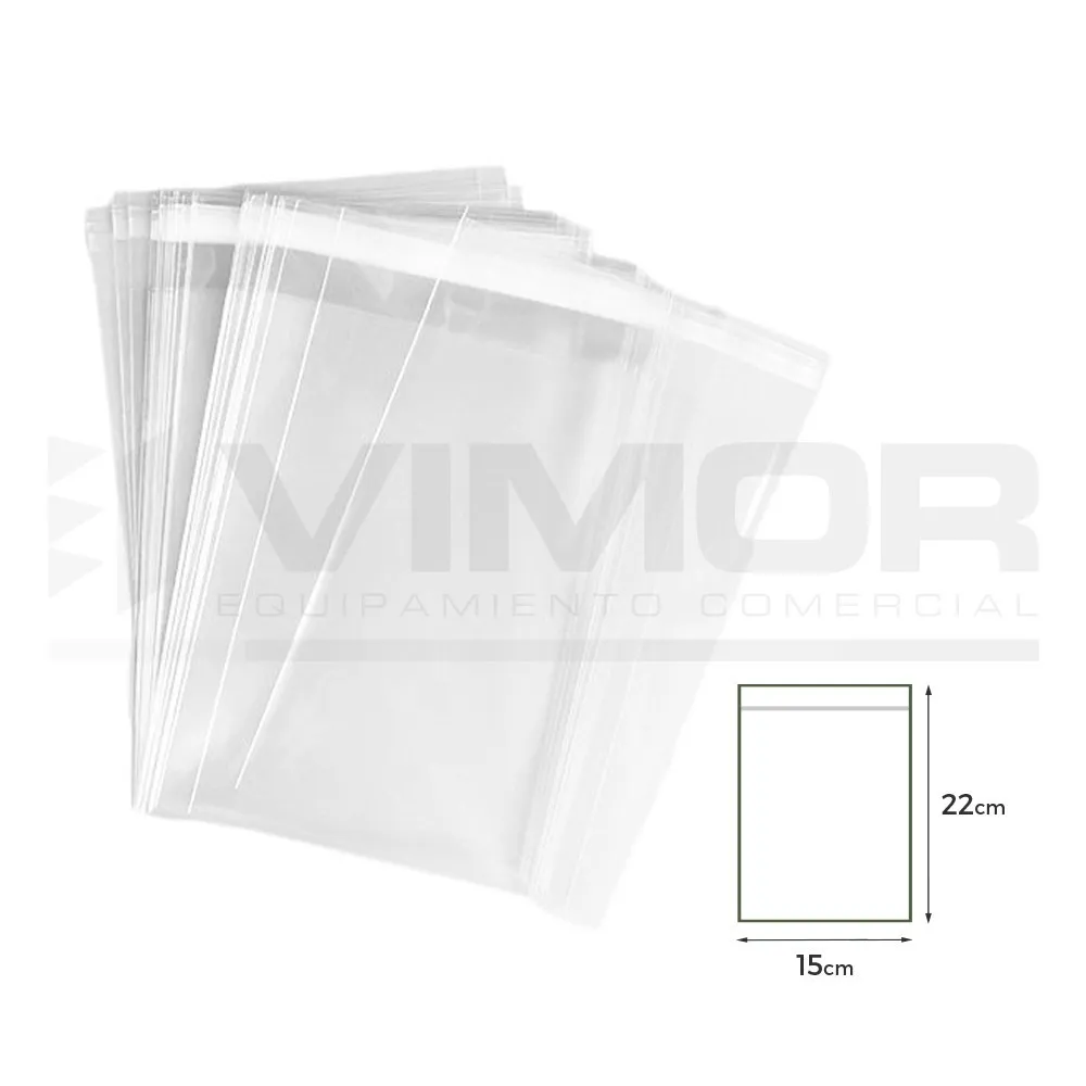 100 bolsas celofán con cierre adhesivo 15×22 G160 - Imagen 2