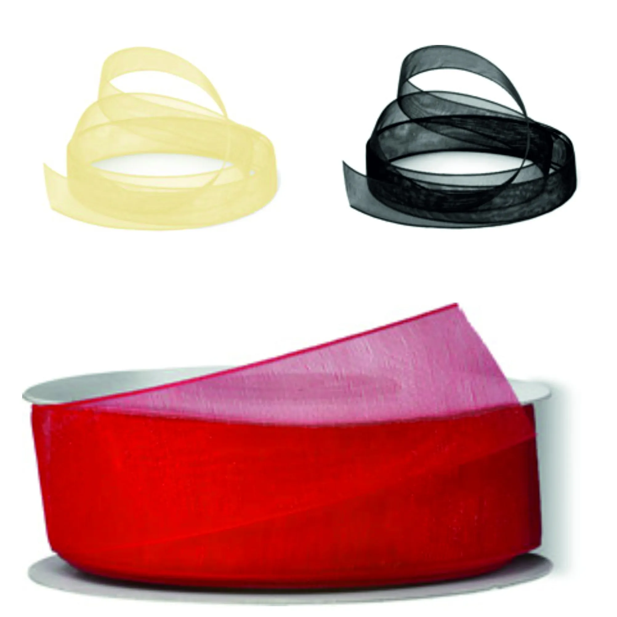 Rollo 25mt cinta organza 15mm