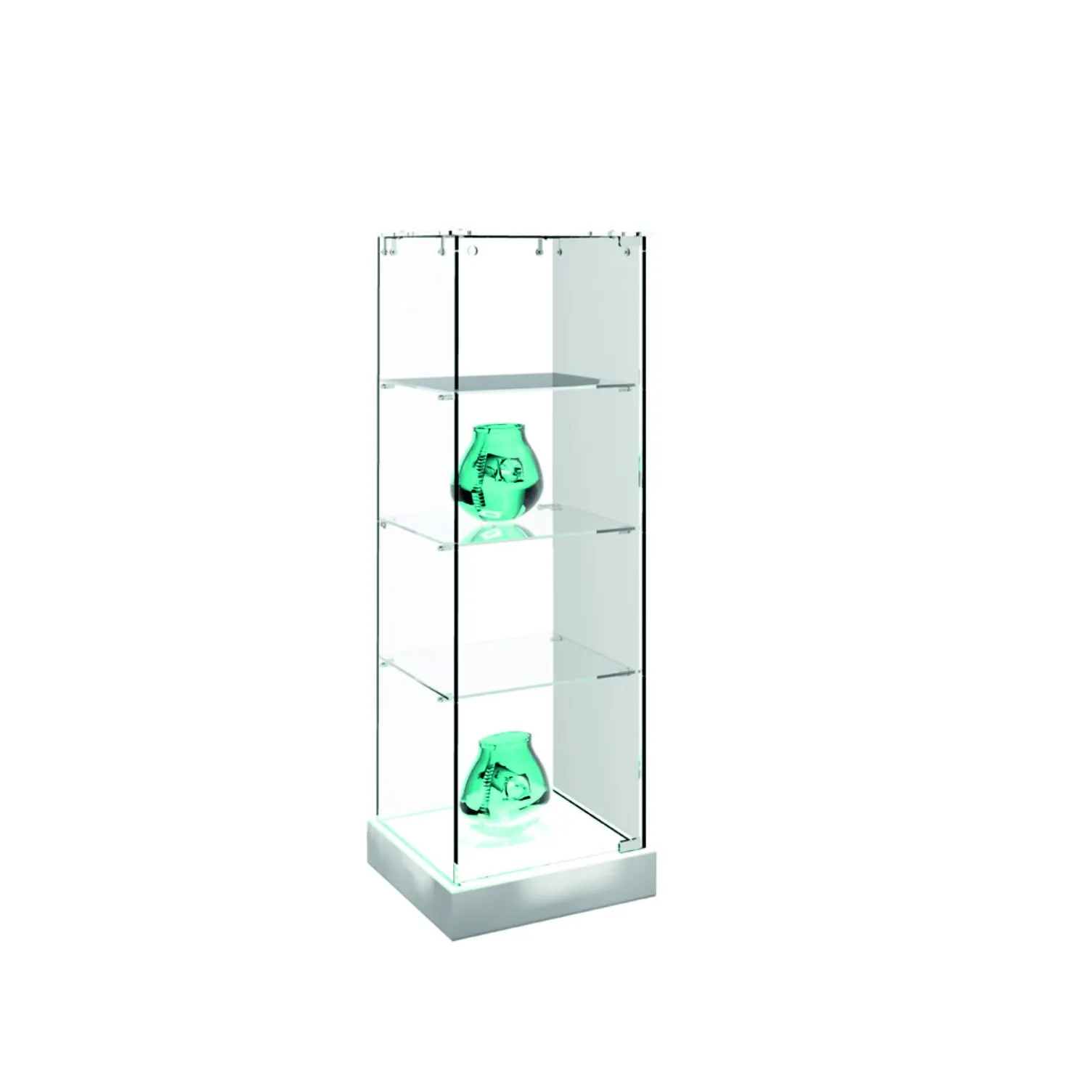 Vitrina cristal 8mm templado, 3 estantes 460x460x1400 - Imagen 5