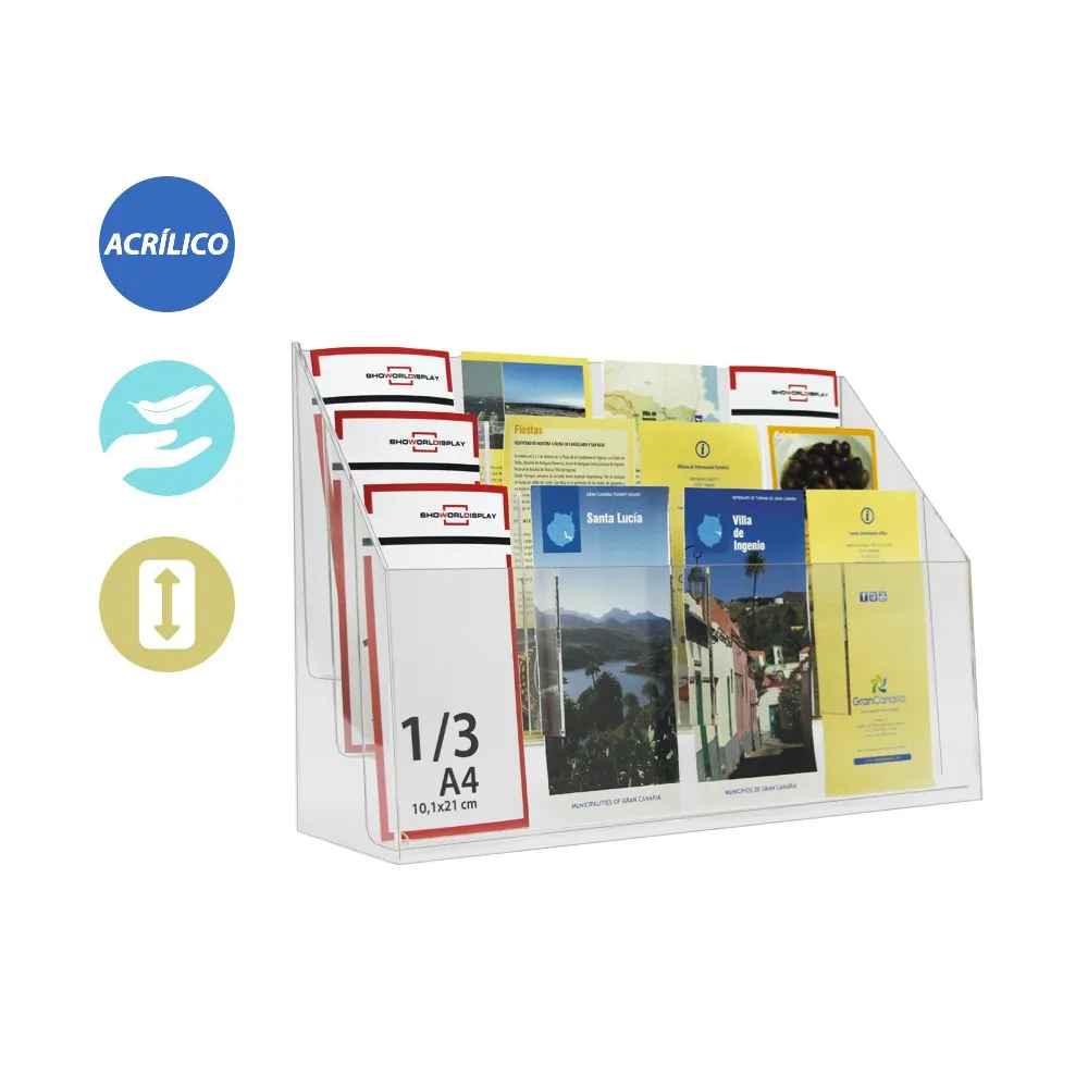 Portafolletos sobremesa 4 líneas 3 filas 1/3 A4