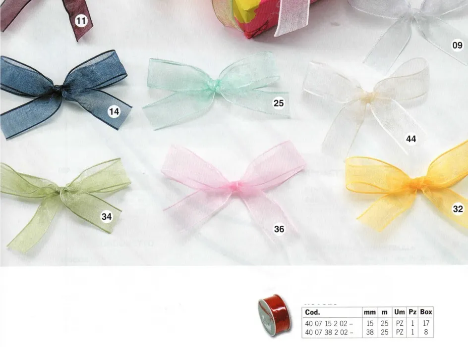 Rollo 25mt cinta organza 15mm - Imagen 2