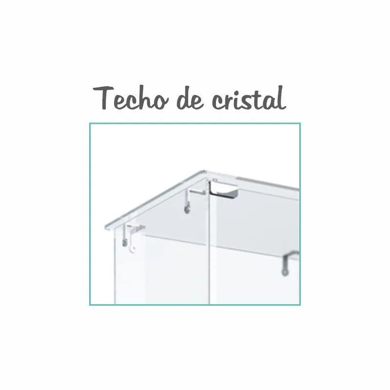 Vitrina cristal 8mm templado, 3 estantes 460x460x1400 - Imagen 4