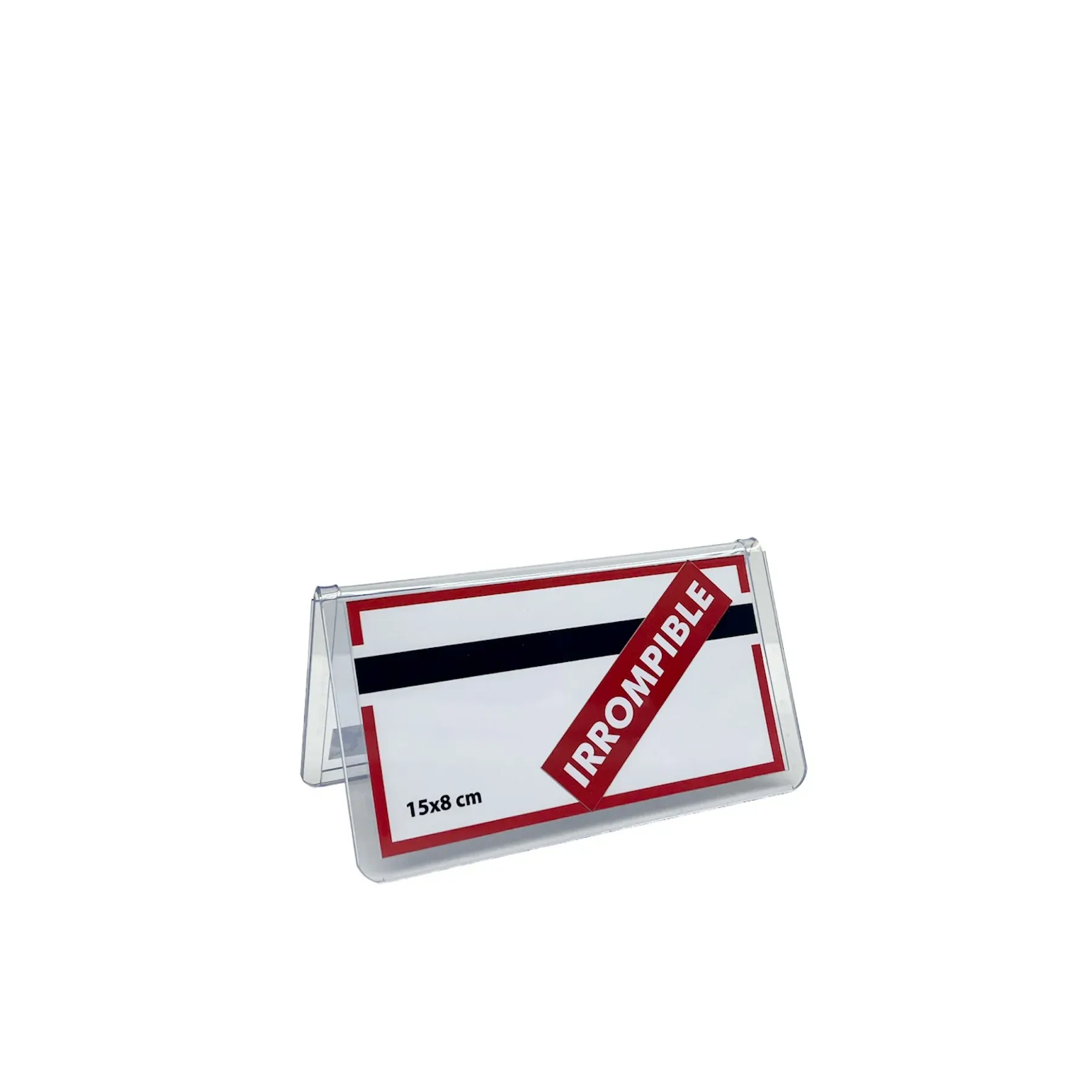 Portacartel tarjeta PVC IRROMPIBLE
