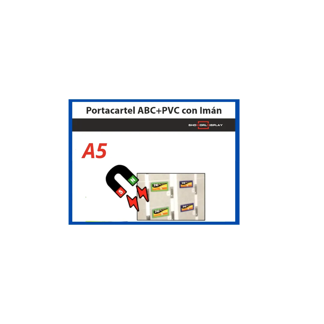 Portacartel ABC+PVC con imán A5