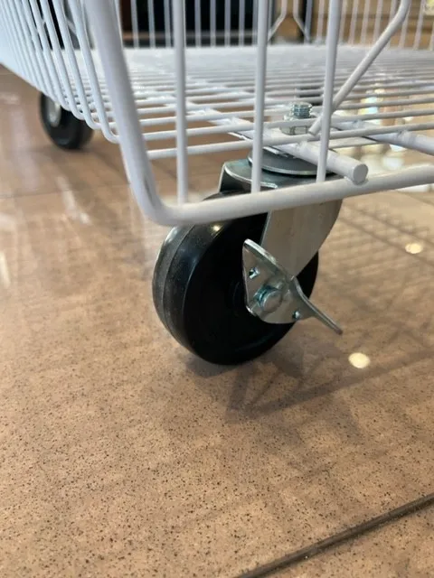 Expositor 4 cestas apilables con ruedas blanco - Imagen 3