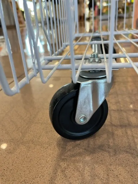 Expositor 4 cestas apilables con ruedas blanco - Imagen 4