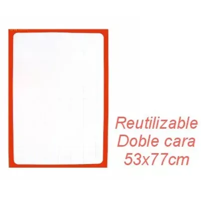 Cartel pizarra para rotuladores reutilizable doble cara 300g 53x77cm