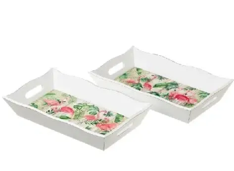 Bandeja flamencos cerámica (37x23x7cm)