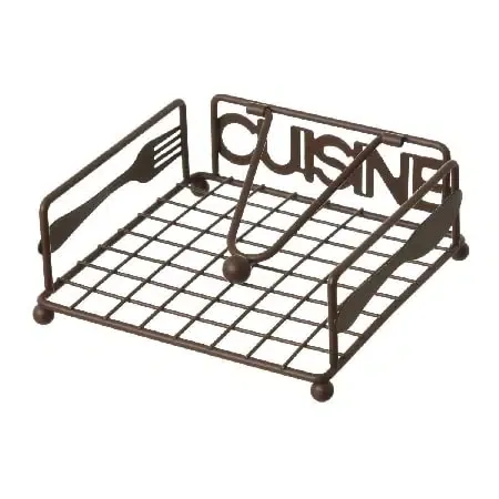 Servilletero metal óxido vintage( 17x17x5cm)