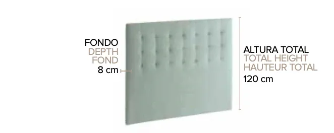 CABEZAL FLORENCIA VARIAS MEDIDAS Y TEJIDOS 105/145/160/190/200 ANC X 120 ALT - Imagen 5