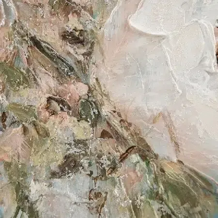 Óleo flores blanco-azul(50x3x50cm) - Imagen 4