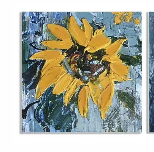 Set 2 óleos girasoles(2M 30x30cm) - Imagen 2