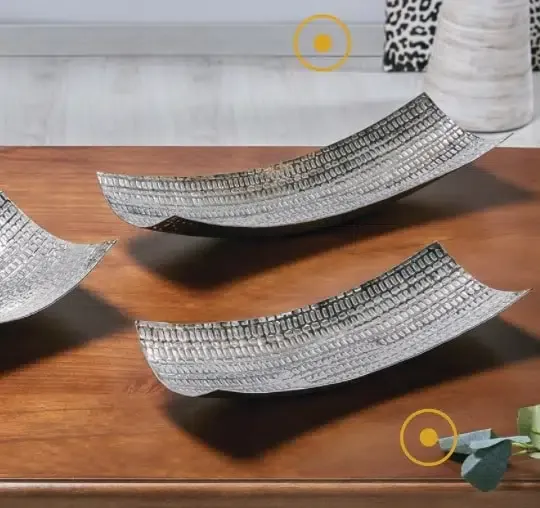 Centro aluminio plata grabado(40x15x6cm) - Imagen 2