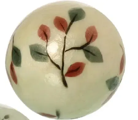 Set 3 bolas decoración nácar flores (10d cm) - Imagen 3