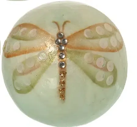 Set 3 bolas decoración nácar blanco libélulas (10d cm) - Imagen 4