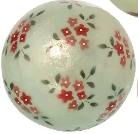 Set 3 bolas decoración nácar flores (10d cm) - Imagen 2