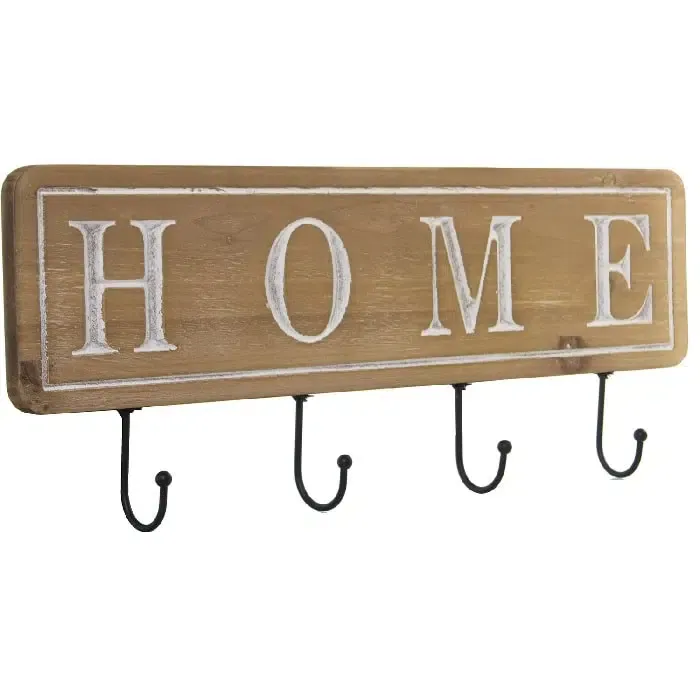 Percha pared madera HOME(60x3x22cm)