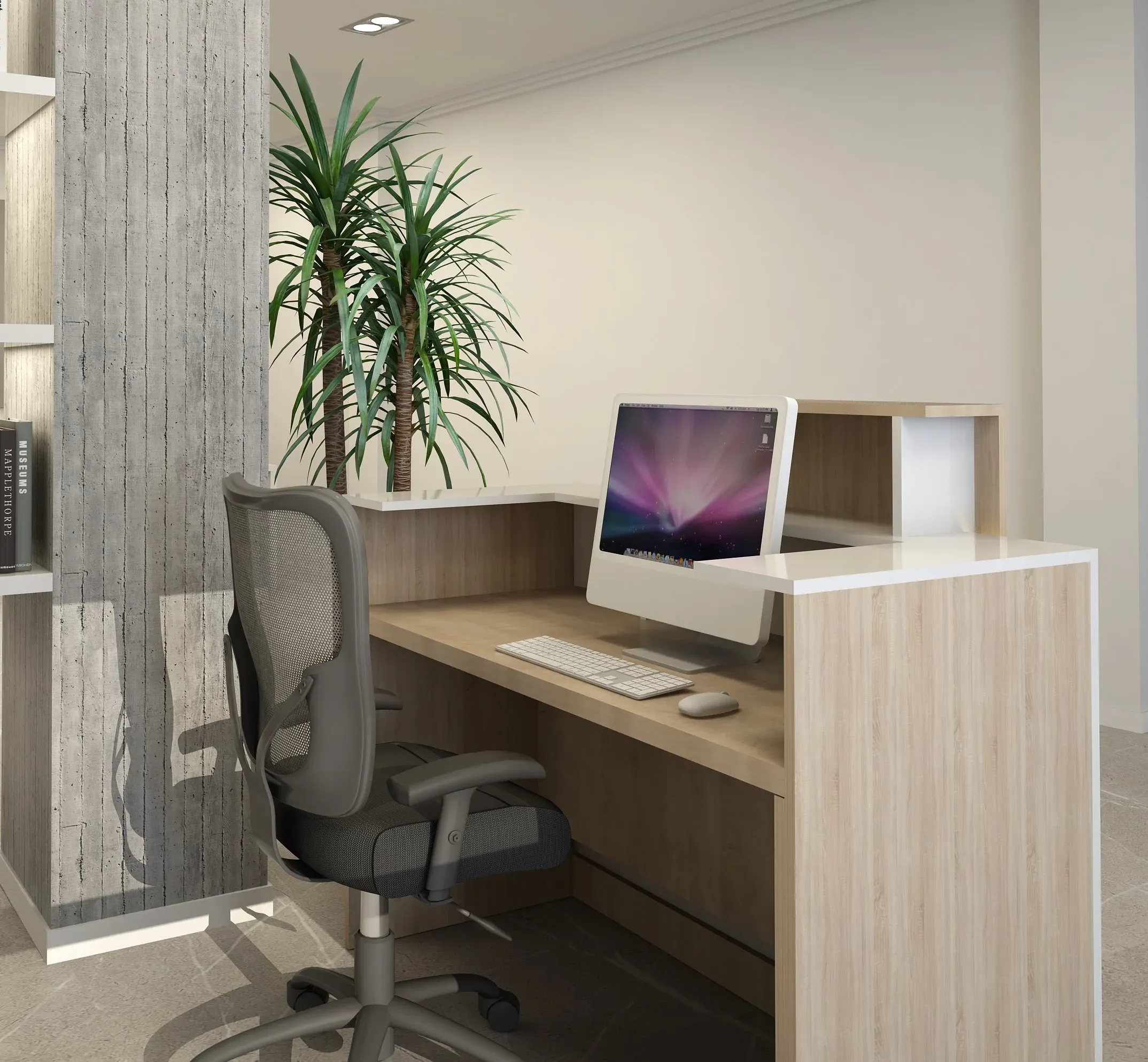 Mostrador madera recepción - Imagen 2