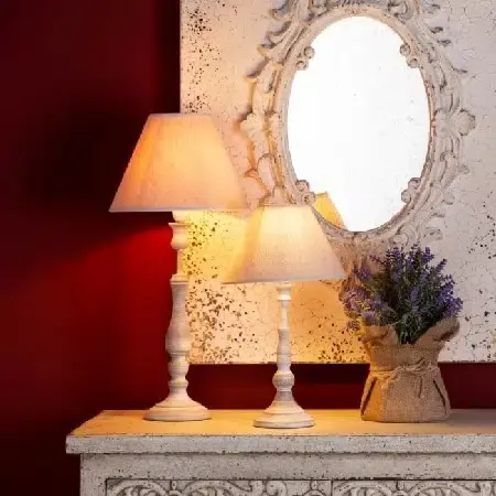 Lámpara mesa blanca clásica (20×34 - Imagen 2