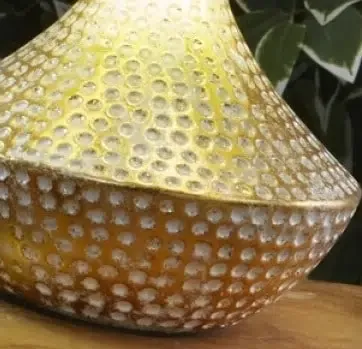 Lámpara grabada oro-taupe Namibia(18dx30cm) - Imagen 2