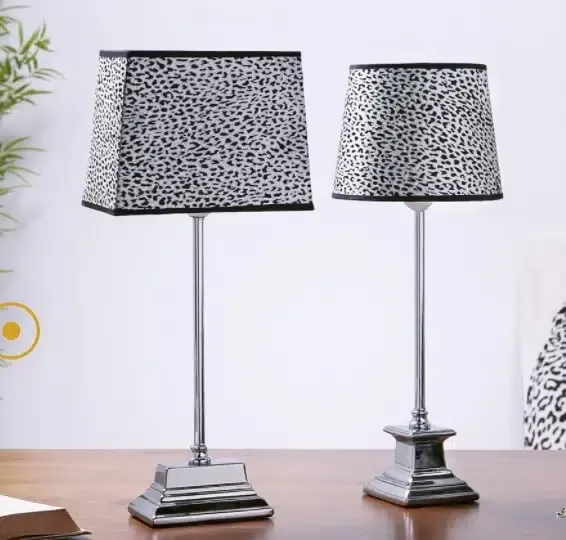 Lámpara leopardo negro-plata(23x14x52cm) - Imagen 2