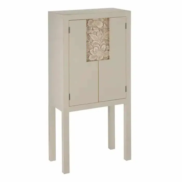 Armario cabinet oriental gris tallado «Tokio» (60x30x130m)