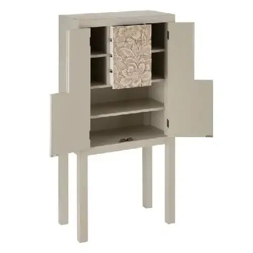 Armario cabinet oriental gris tallado «Tokio» (60x30x130m) - Imagen 3
