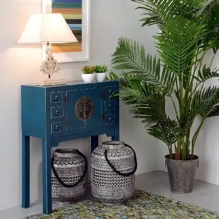 Armario estilo oriental azul(63x33x131) - Imagen 6