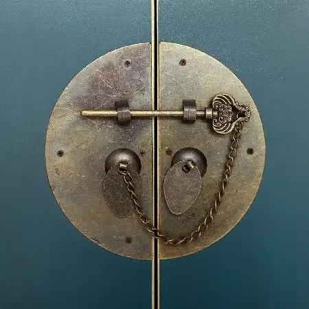 Armario estilo oriental en dm azul (55x33x185) - Imagen 3