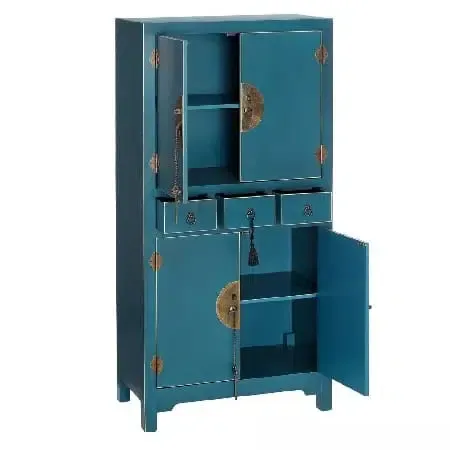 Armario estilo oriental azul(63x33x131) - Imagen 3