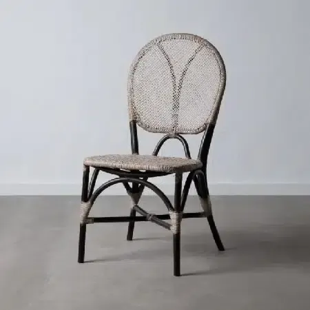 Set 2 sillas ratán marrón- trenzado beige,colonial (47x48x99cm)