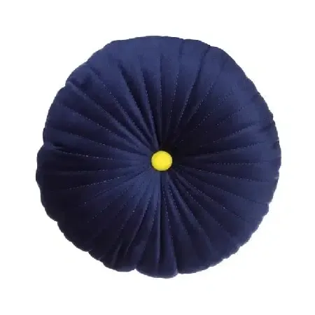 Cojín redondo terciopelo azul(30x30x9cm)