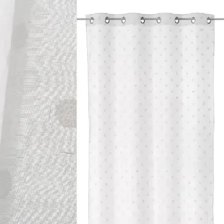 Set 2 cortinas blancas topos(140×260 cm)