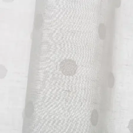 Set 2 cortinas blancas topos(140×260 cm) - Imagen 2