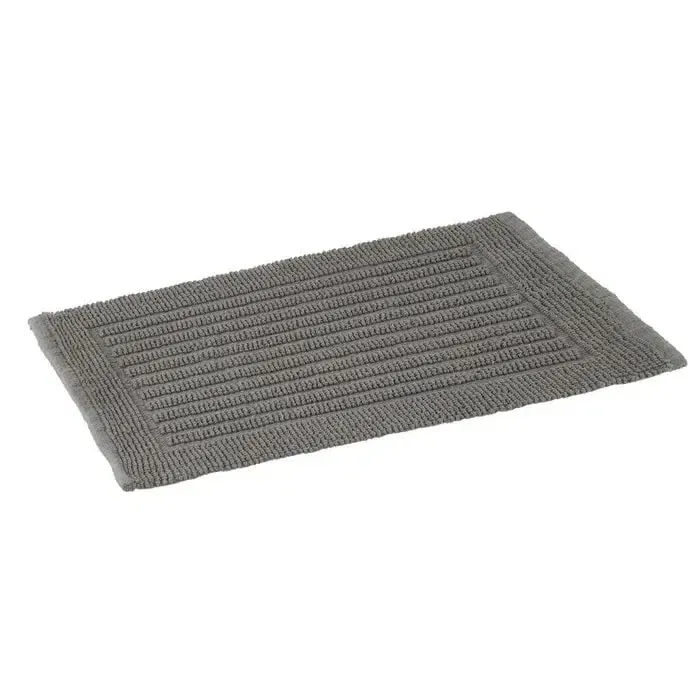 Alfombra Baño Algodón Gris Rectangular(60x40x1,5cm)