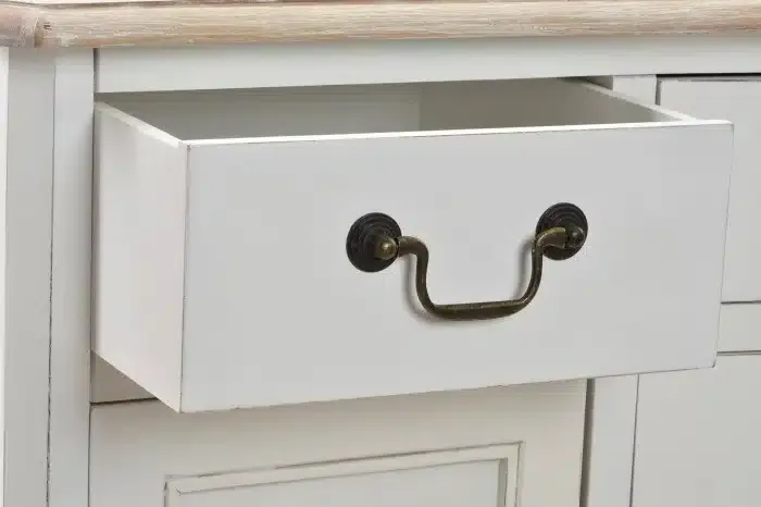 Aparador Cajones y Puertas Blanco y Natural Cécile, Provenzal (118x45x90 cm) - Imagen 3