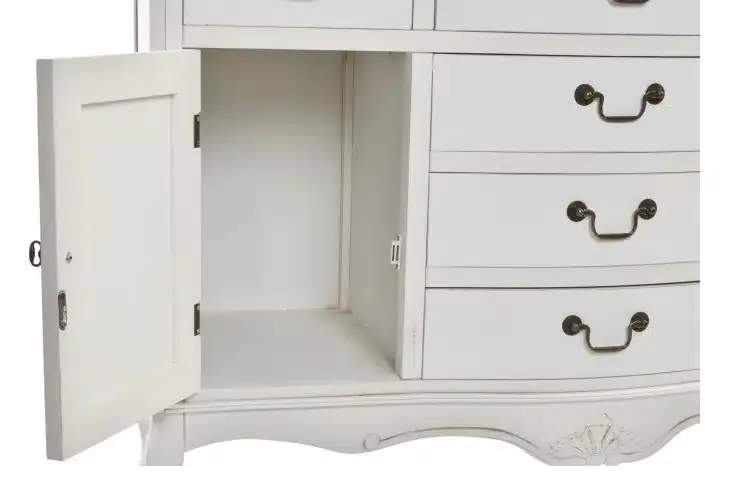 Aparador Cajones y Puertas Blanco y Natural Cécile, Provenzal (118x45x90 cm) - Imagen 4