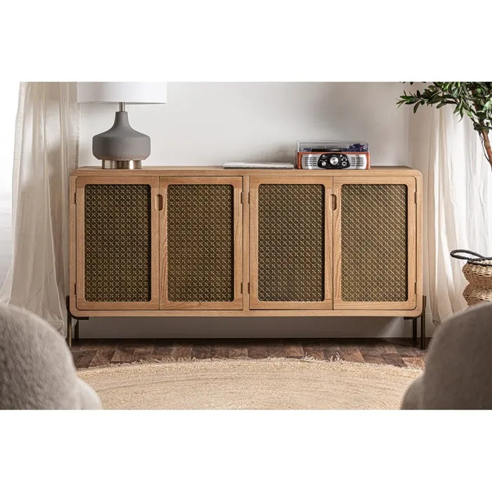 Aparador Cuatro Puertas Madera de Pino Armand, Contemporáneo (162x40x80 cm) - Imagen 2