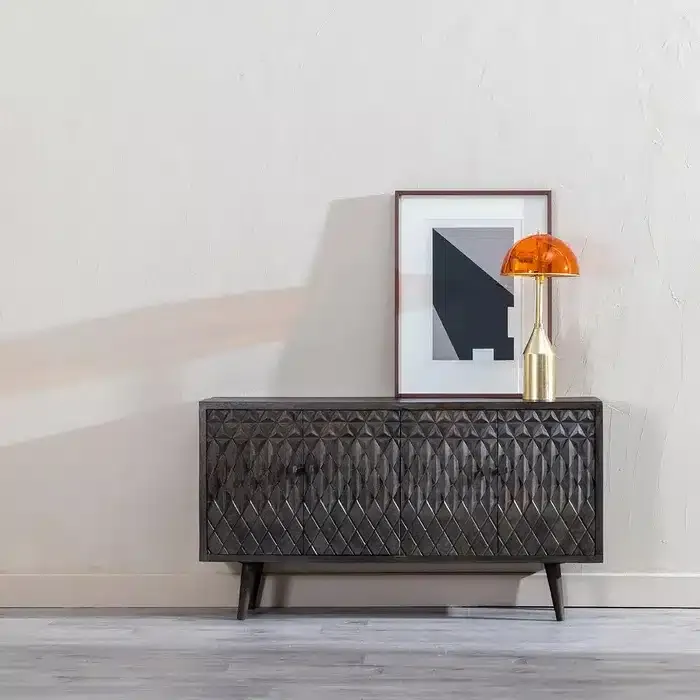 Aparador Madera de Mango Puertas Talladas Runa (153x40x84 cm) - Imagen 2