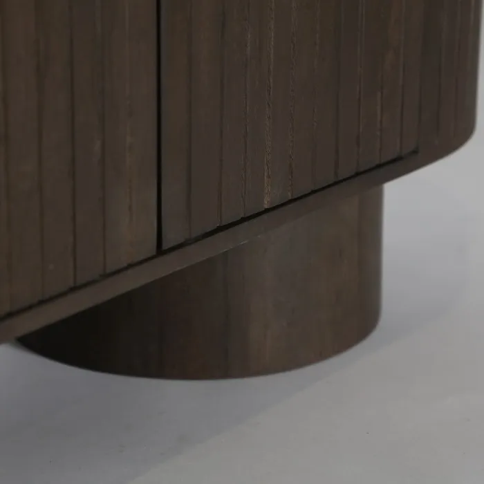 Aparador 4 Puertas Ovalado Mango Oscuro Kai, Art Decó (180x40x85 cm ) - Imagen 5