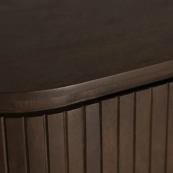 Aparador 4 Puertas Ovalado Mango Oscuro Kai, Art Decó (180x40x85 cm ) - Imagen 4