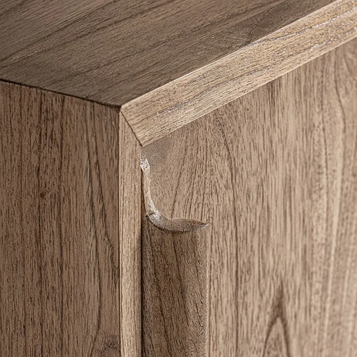 Aparador Dos Puertas Correderas Mindi Natural Luka, Nórdico (150x40x111 cm) - Imagen 6