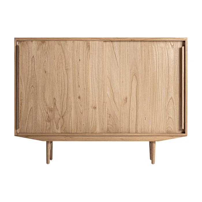 Aparador Dos Puertas Correderas Mindi Natural Luka, Nórdico (150x40x111 cm) - Imagen 3